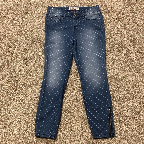 🌼4/$15🌼 L.E.I. Ashley Lowrise Pattern Skinny Jeans - Picture 1 of 6
